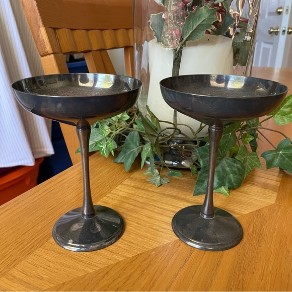 Vintage Other - Vintage Kirk Silver Plated Champagne Glasses